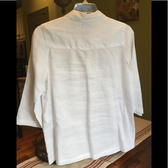 Antibes Blanc white linen tunic. NWOT - Picture 2 of 5